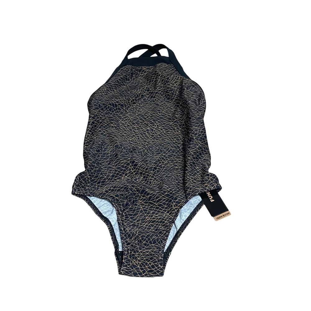 Funkita Sky Hi One Piece Swimsuit‎ Leather Skin Gold Chlorine Resistant 6 I09